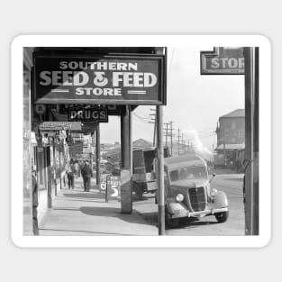 New Orleans Sidewalk, 1935. Vintage Photo Sticker